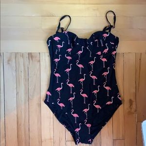 Kate spade one piece swimsuit flamingo pattern